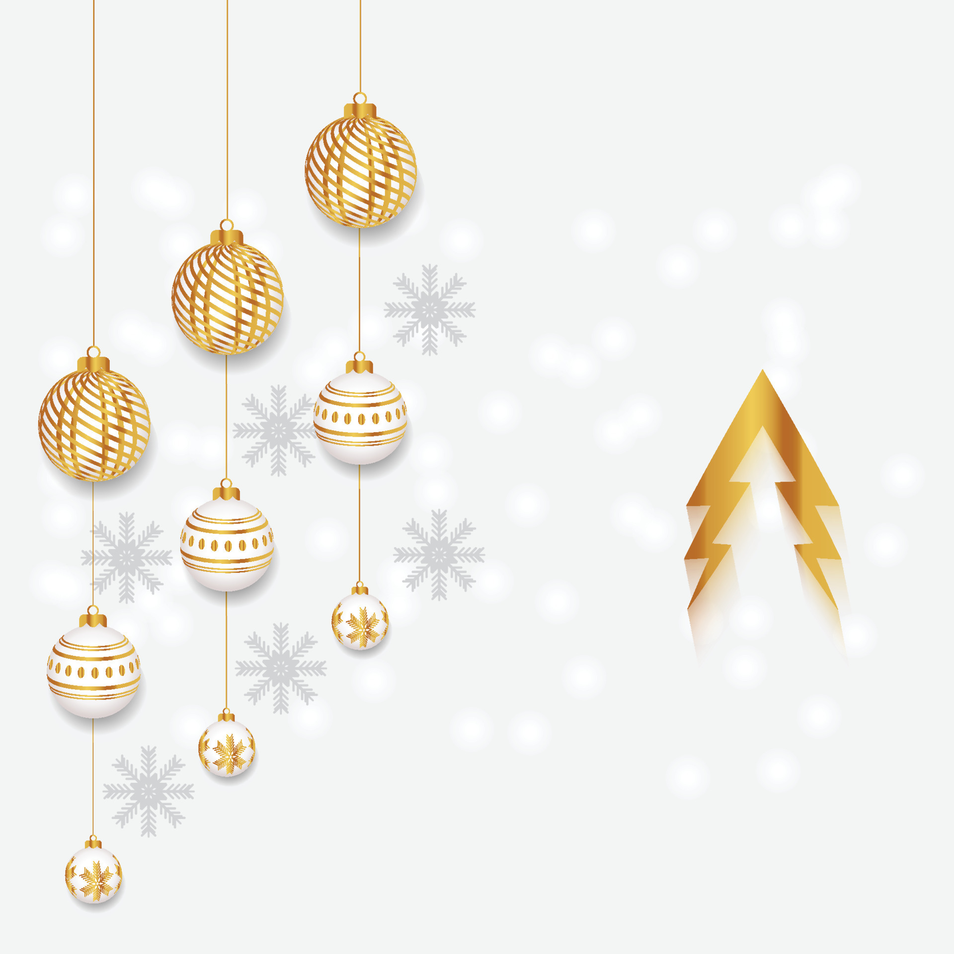 Thiết kế chữ viết New Year và Christmas màu vàng trên nền trắng tỏa sáng và rực rỡ. Những hình ảnh đặc sắc này sẽ mang đến không khí lễ hội cho gia đình bạn trong dịp cuối năm.