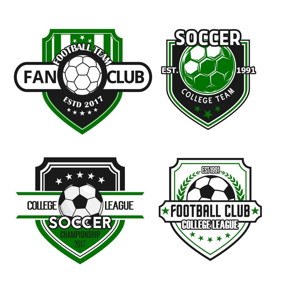 iconos vectoriales para el club de fans de fútbol del equipo de fútbol vector