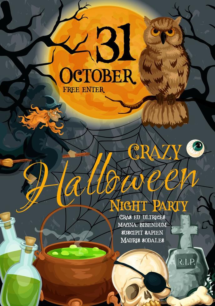cartel de vector de halloween para la fiesta de vacaciones de octubre