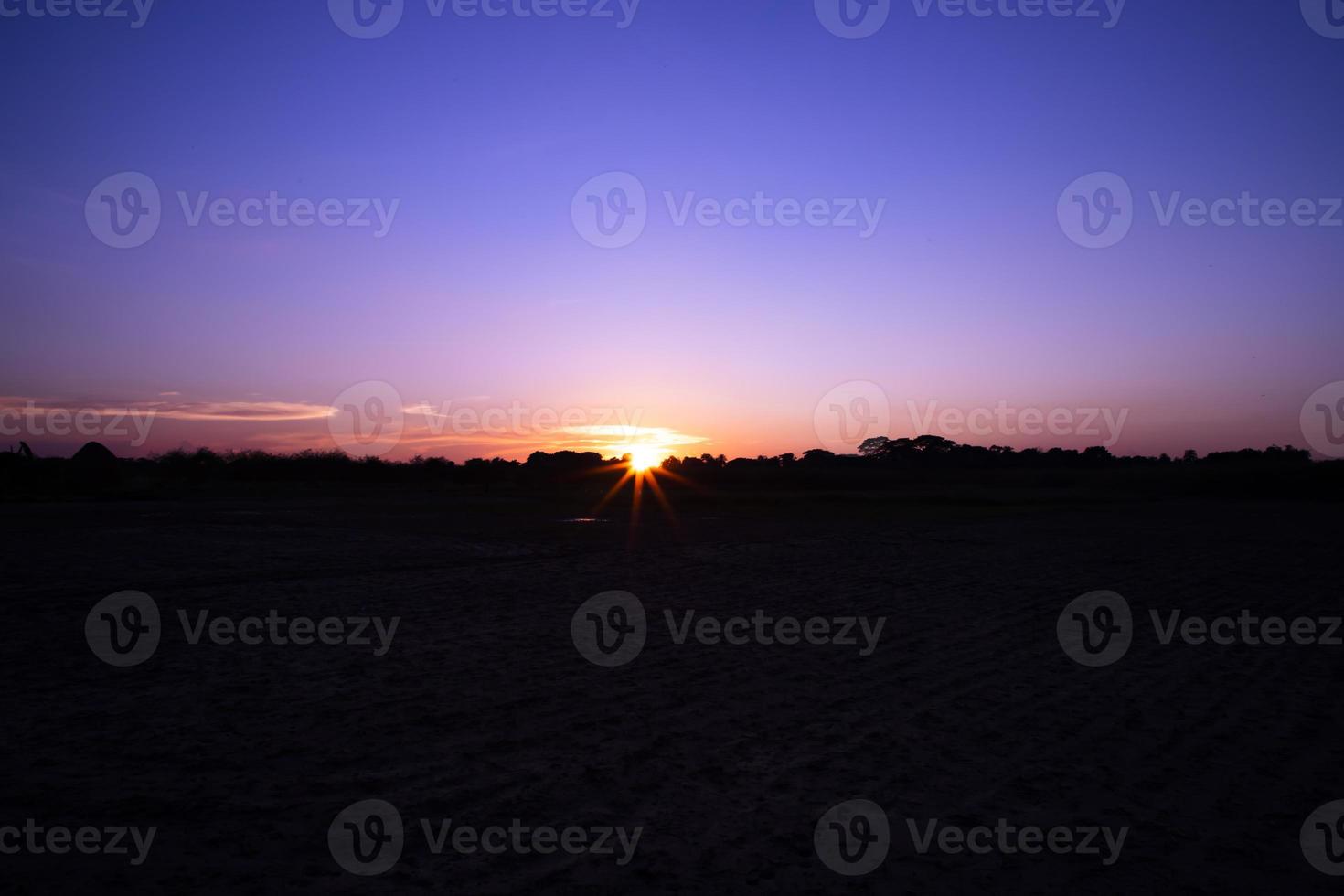 Beautiful Landscape scenery of  Dramatic Colorful Sunset photo