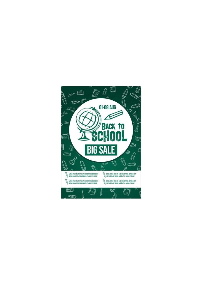 Back to School vector chalkboard sale poster