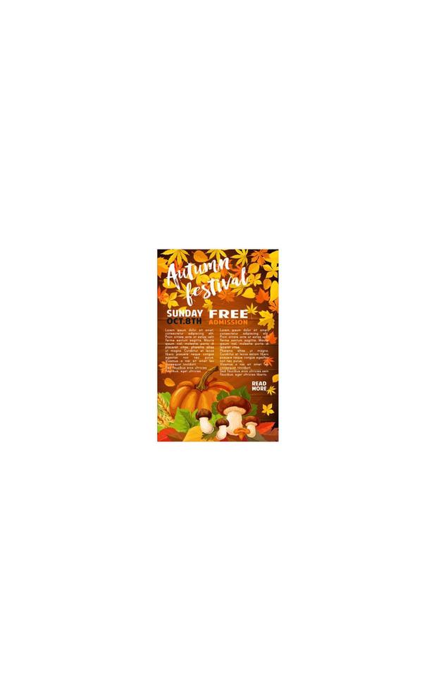 Autumn harvest festival banner of fall season vector