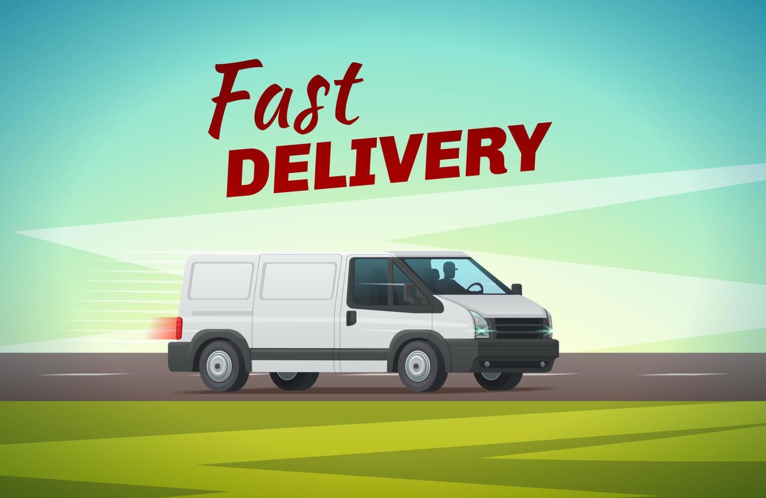 Delivery truck or van for transportation design vector
