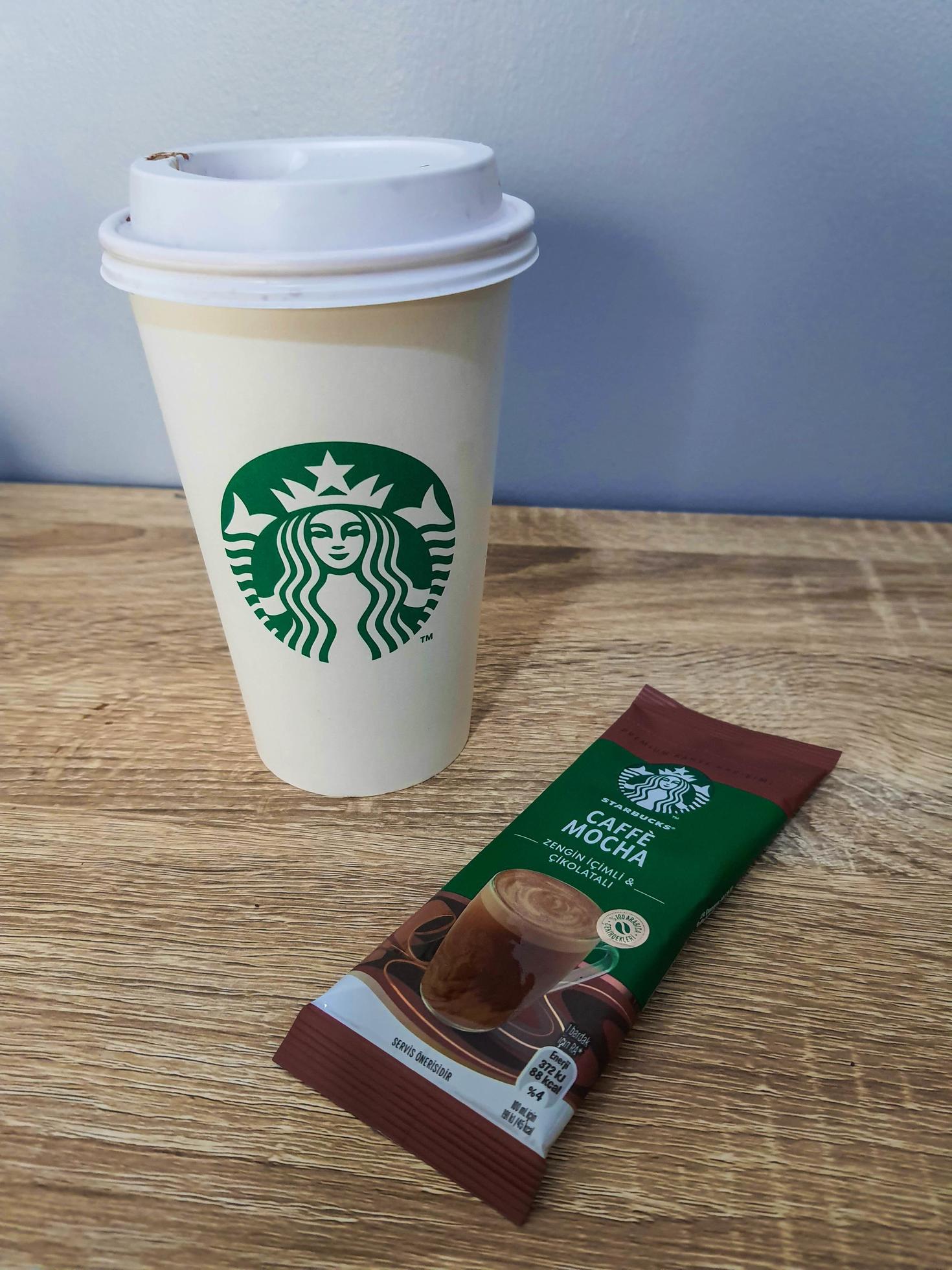 West Java, Indonesia on October 2022. One sachet of Starbucks premium