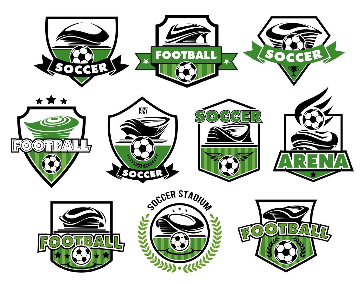 iconos aislados de fútbol vectorial de balones de fútbol vector