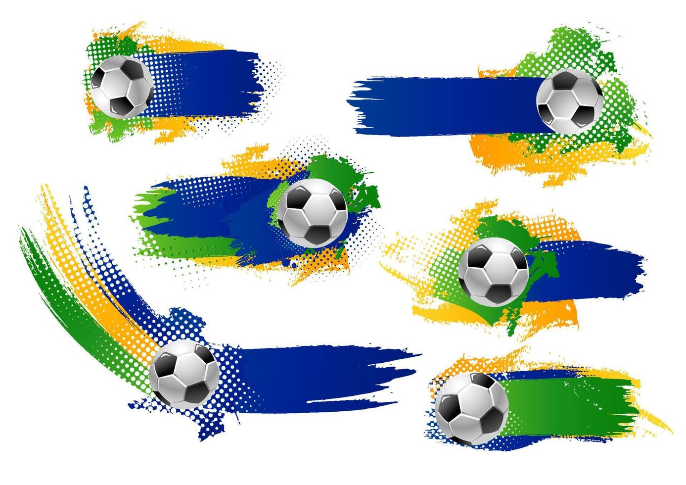 Vector football soccer ball icons or banners