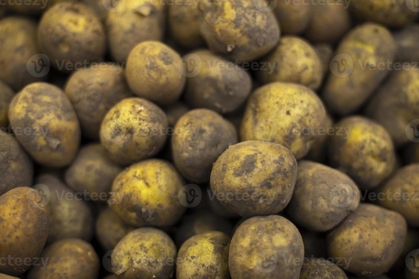 Potato texture. Potatoes in store. Sale of vegetables. Root vegetable