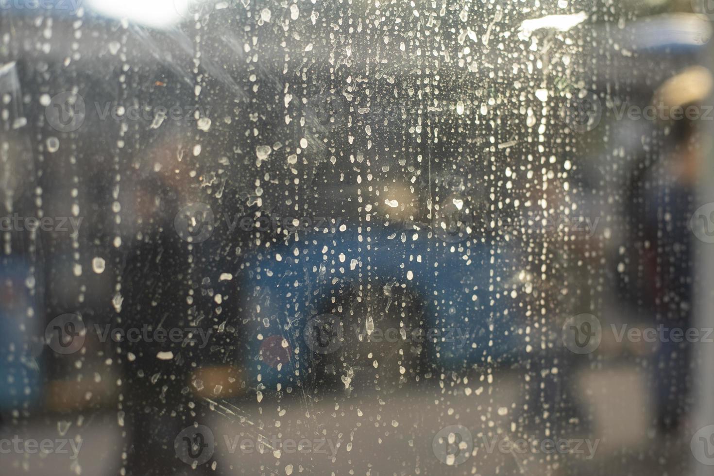 Dirty glass. A lot of dust on the surface of the glass. photo