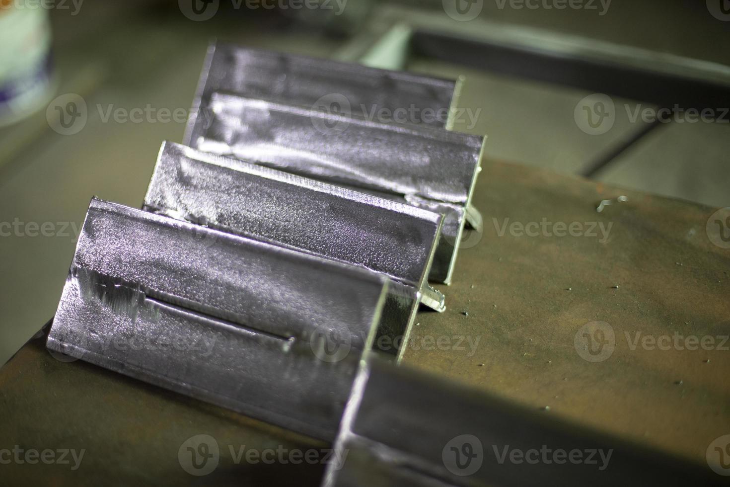 Steel billets. Polished metal. Subassemblies. photo