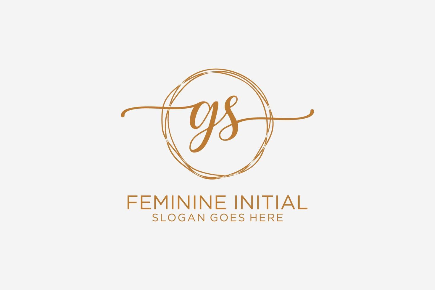 Initial GS beauty monogram and elegant logo design handwriting logo of initial signature, wedding, fashion, floral and botanical with creative template. vector
