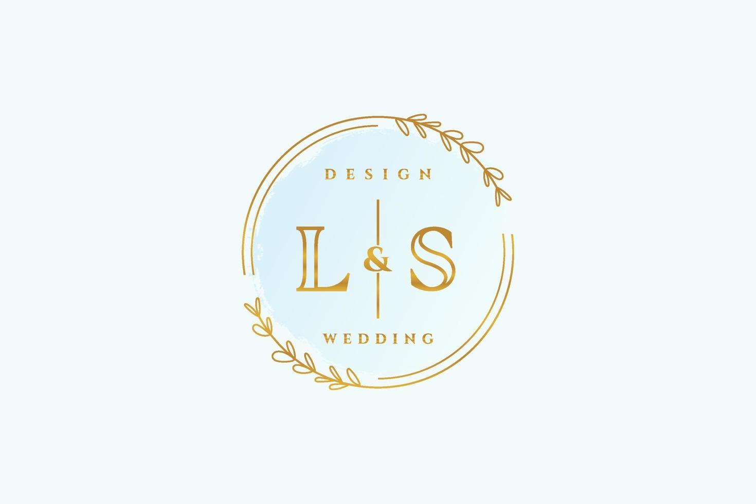 Initial LS beauty monogram and elegant logo design handwriting logo of initial signature, wedding, fashion, floral and botanical with creative template. vector