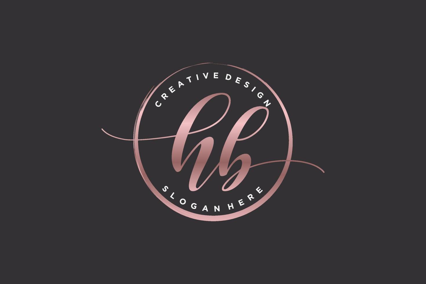 Initial HB handwriting logo with circle template vector signature, wedding, fashion, floral and botanical with creative template.
