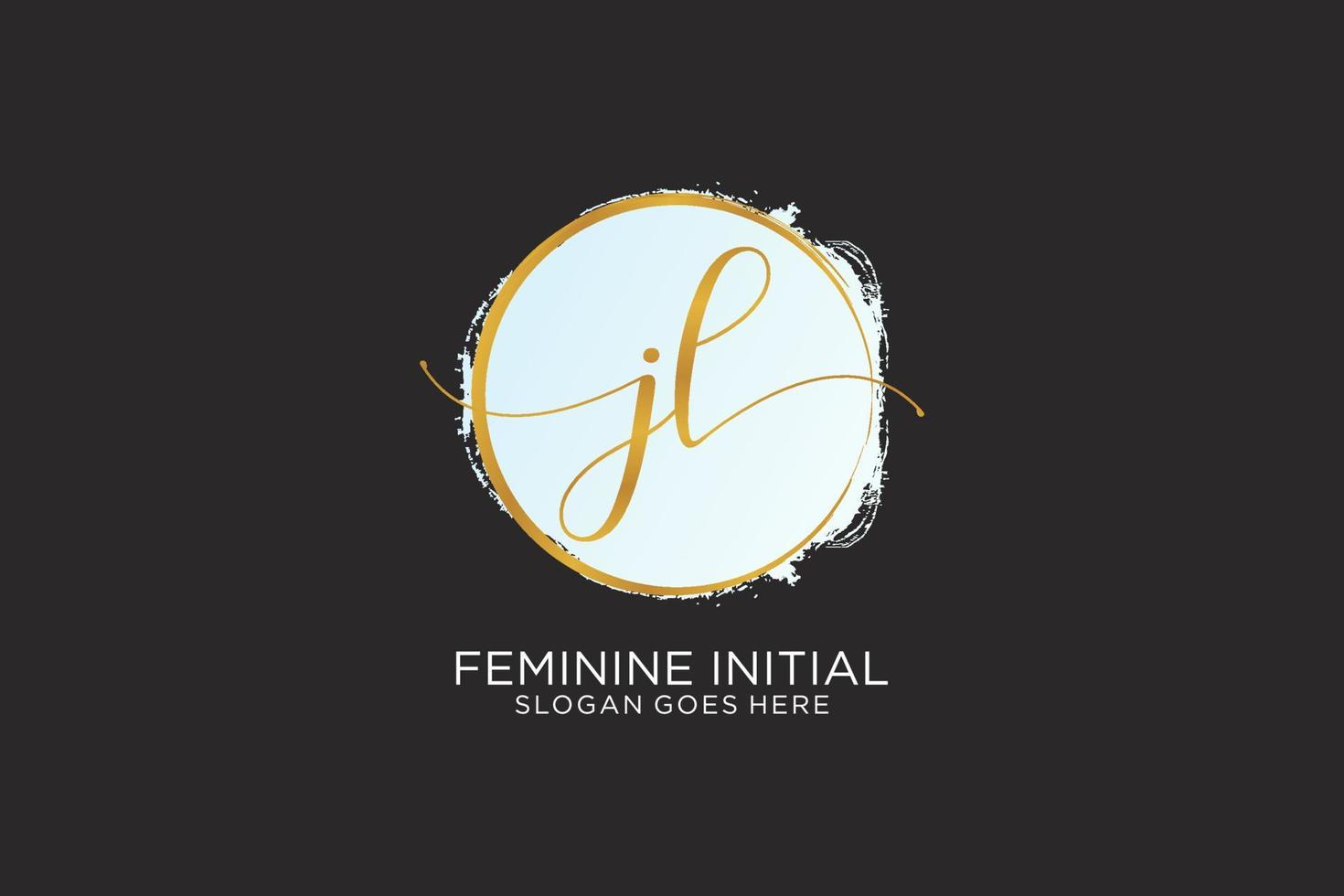 Initial JL handwriting logo with circle template vector signature, wedding, fashion, floral and botanical with creative template.