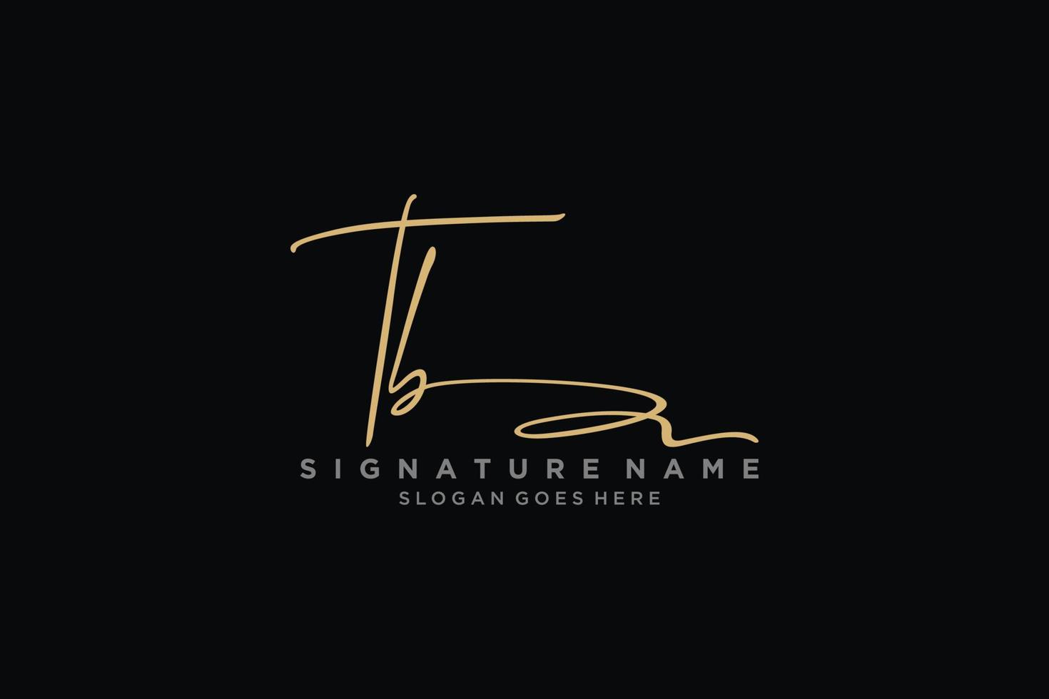 plantilla de logotipo de firma de carta inicial tb diseño elegante logotipo signo símbolo plantilla vector icono