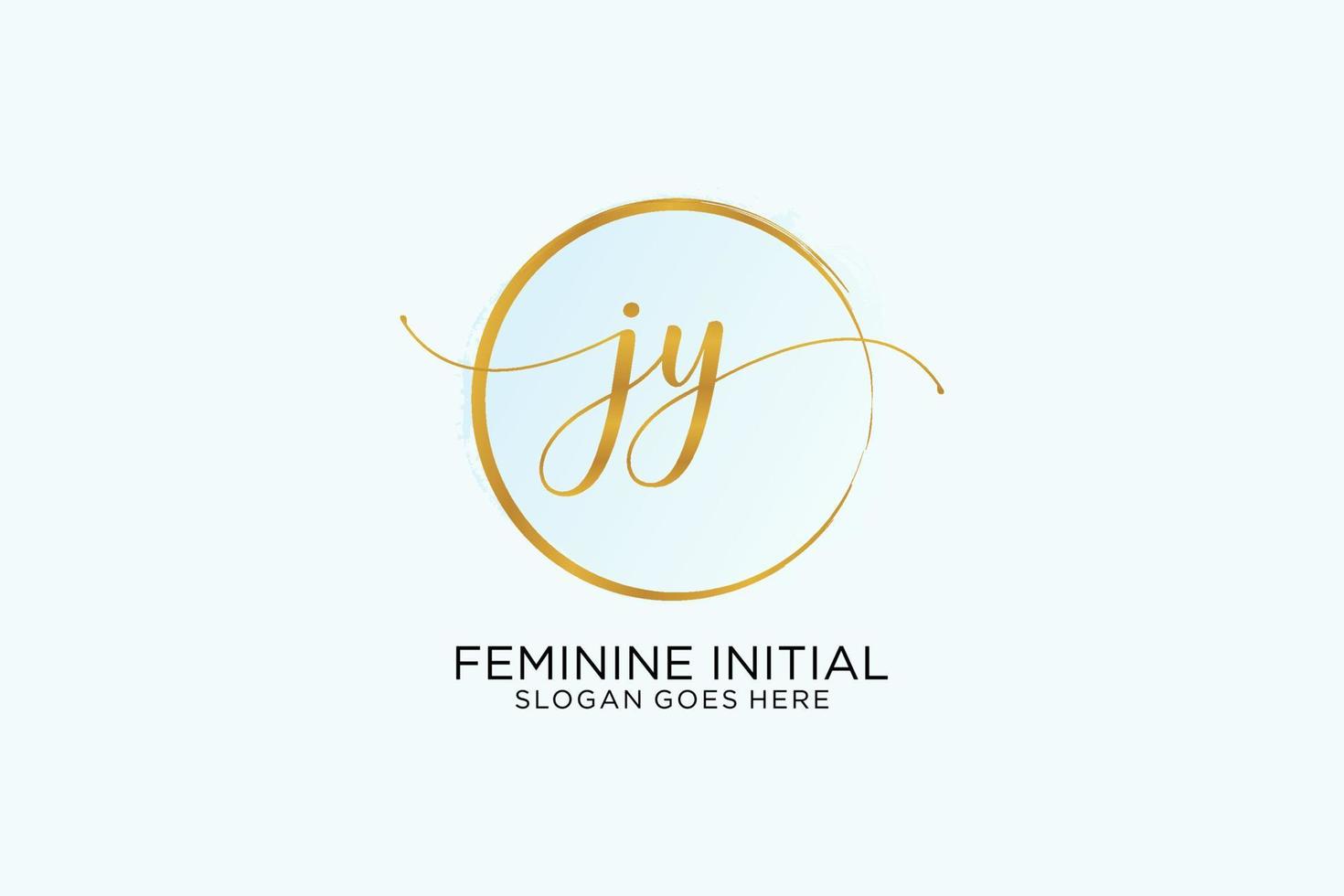 Initial JY handwriting logo with circle template vector signature, wedding, fashion, floral and botanical with creative template.