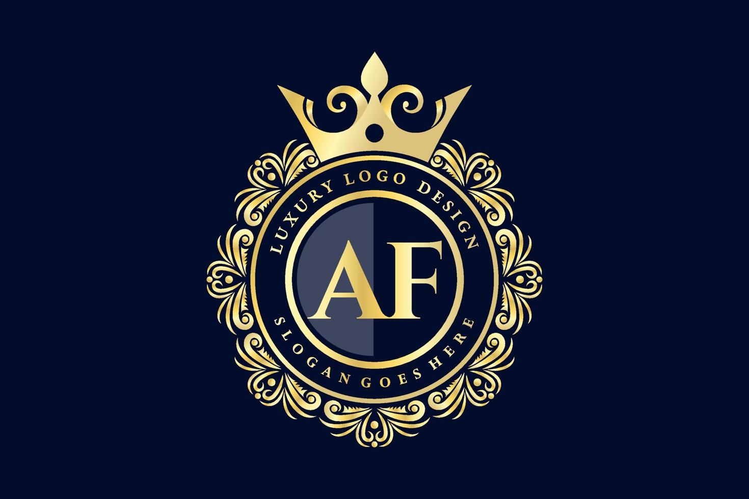 af letra inicial oro caligráfico femenino floral dibujado a mano monograma heráldico antiguo estilo vintage lujo diseño de logotipo vector premium