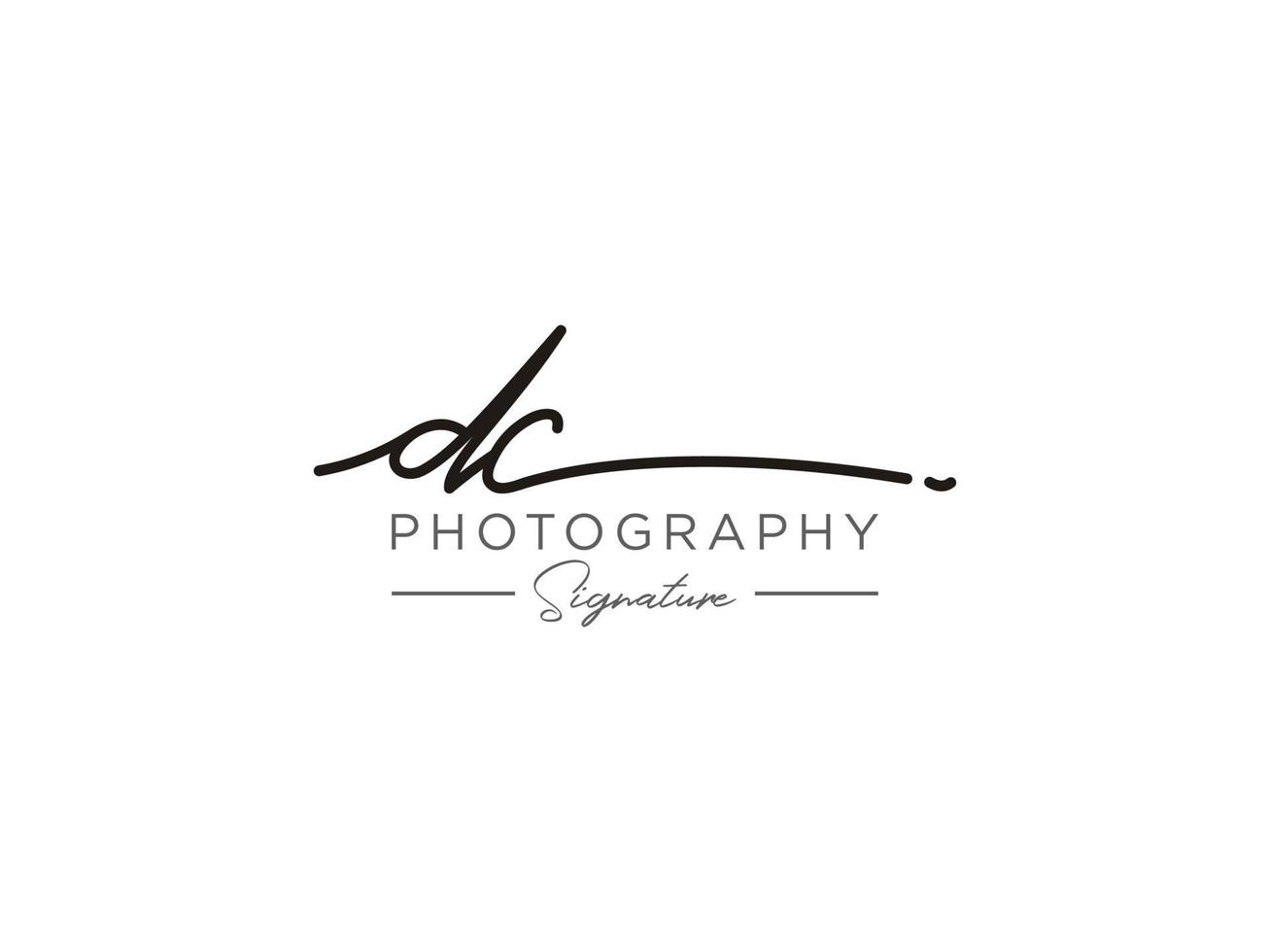 Letter DC Signature Logo Template Vector