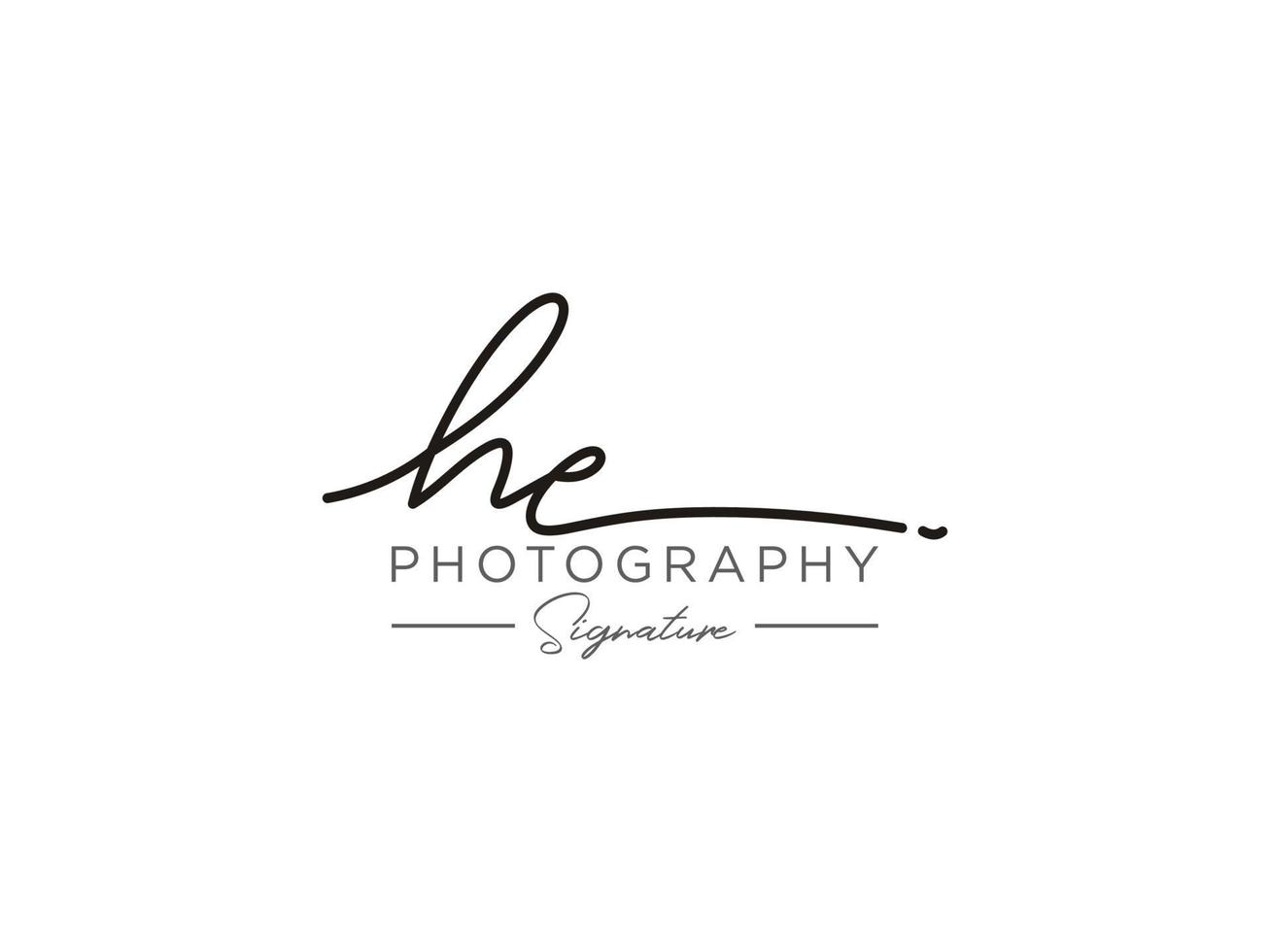 Letter HE Signature Logo Template Vector