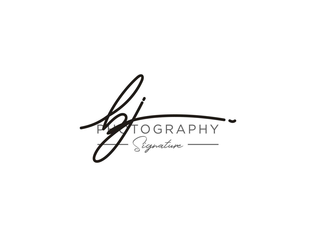 Letter BJ Signature Logo Template Vector