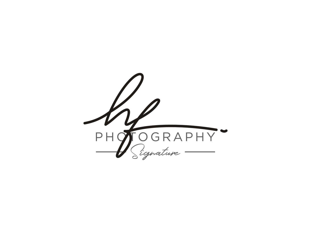 Letter HF Signature Logo Template Vector