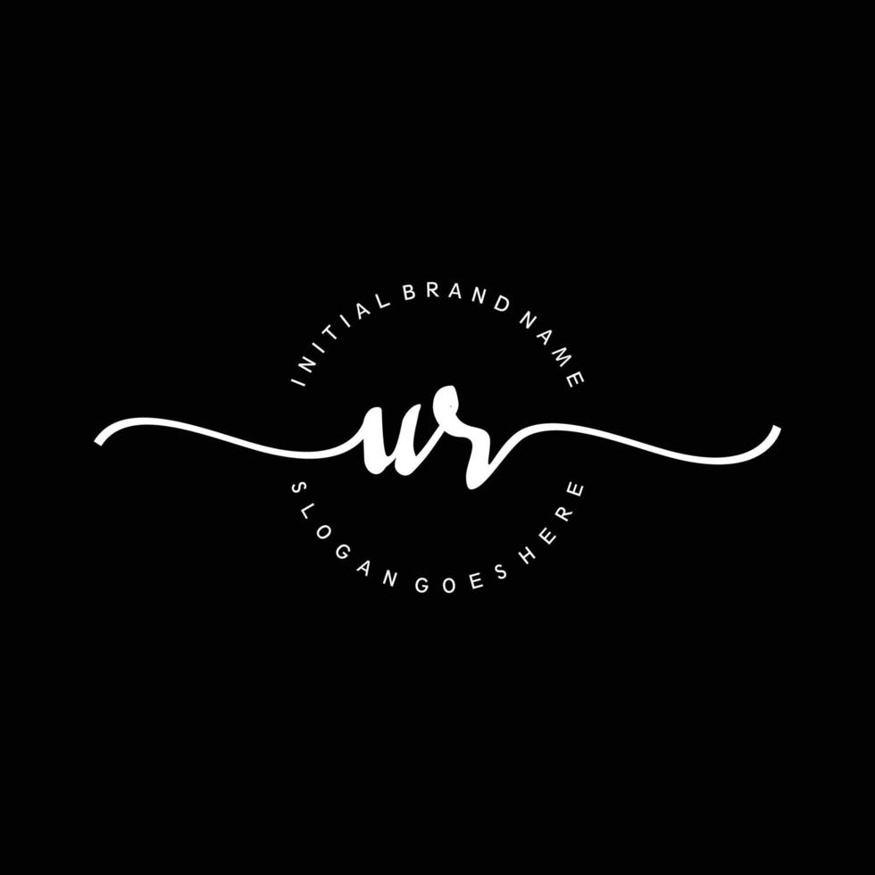 Initial UR handwriting logo template vector