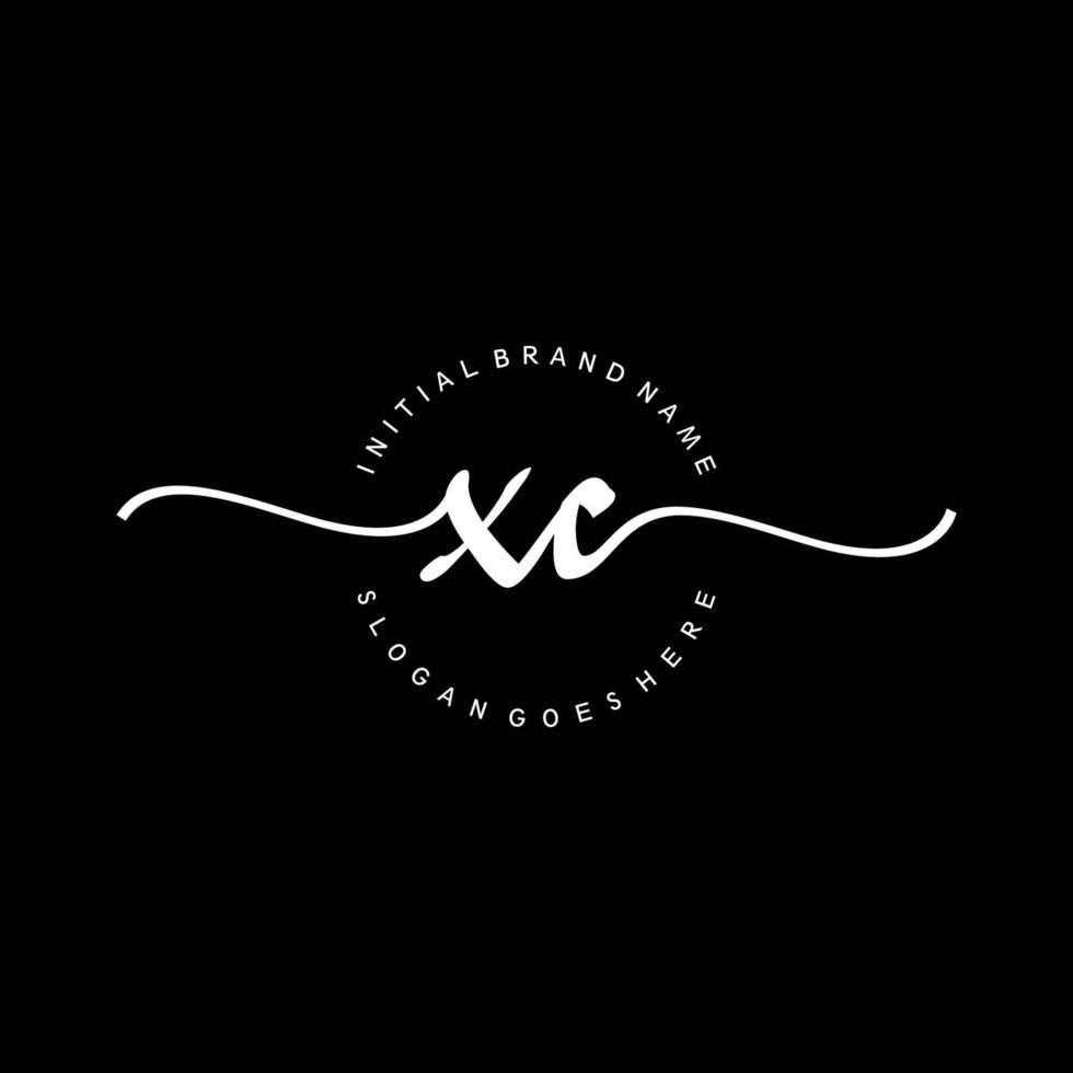 Initial XC  handwriting logo template vector