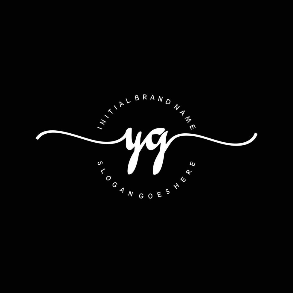 Initial YG handwriting logo template vector