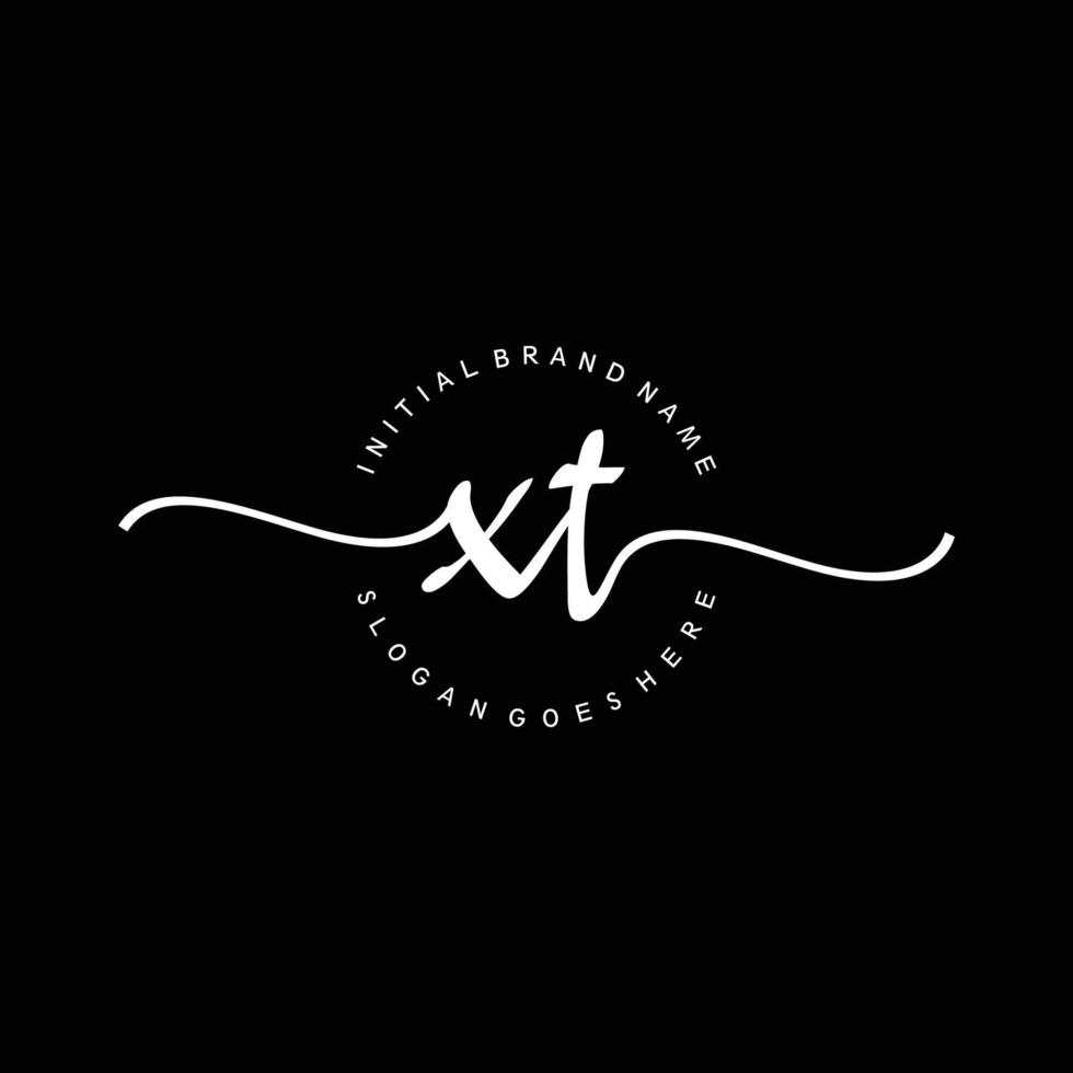 Initial XT handwriting logo template vector