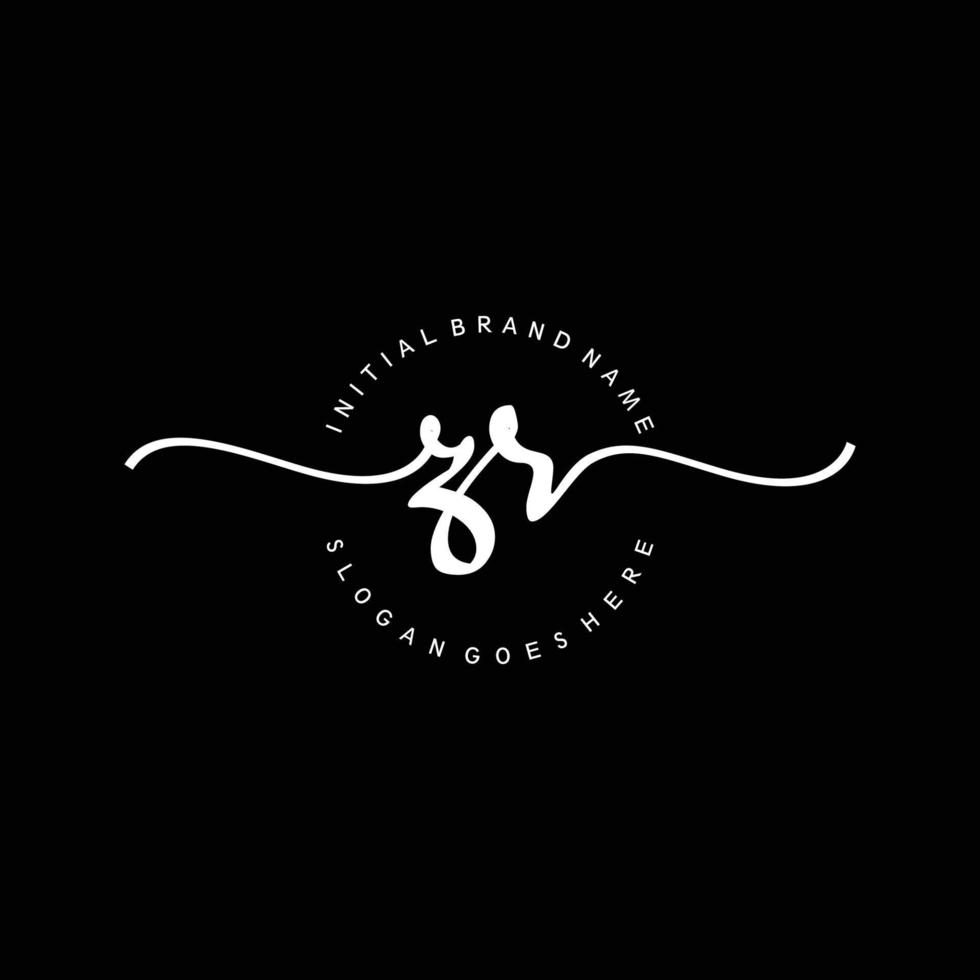 Initial ZR handwriting logo template vector