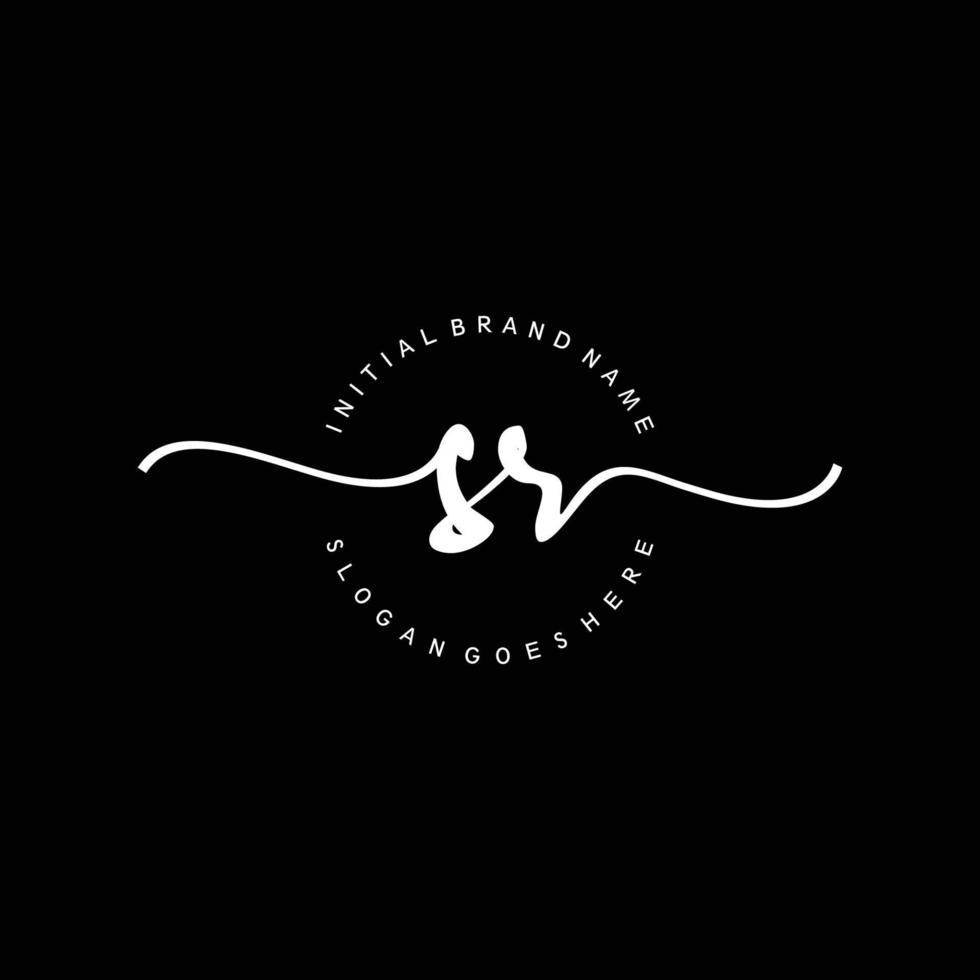 Initial SR handwriting logo template vector