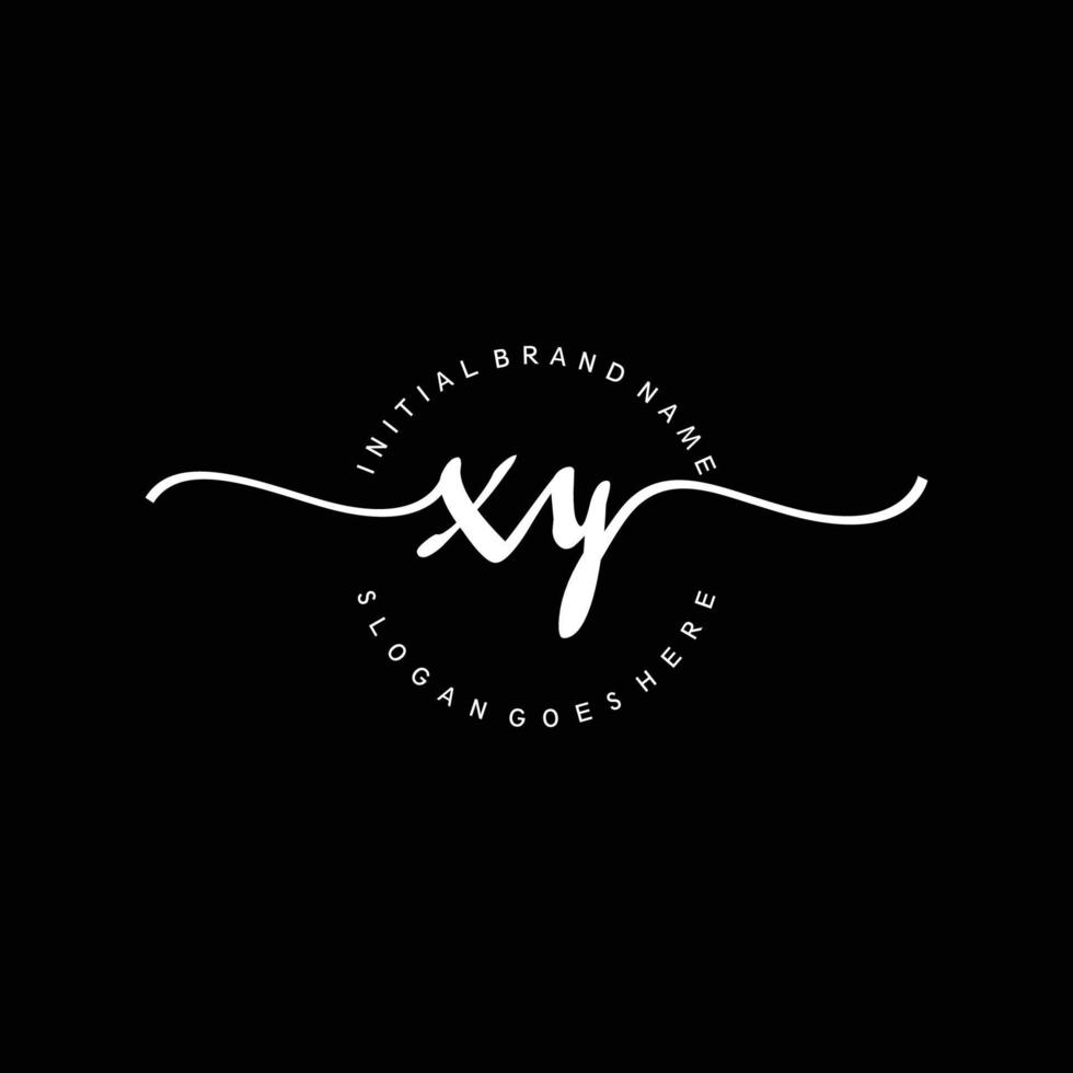 Initial XY handwriting logo template vector