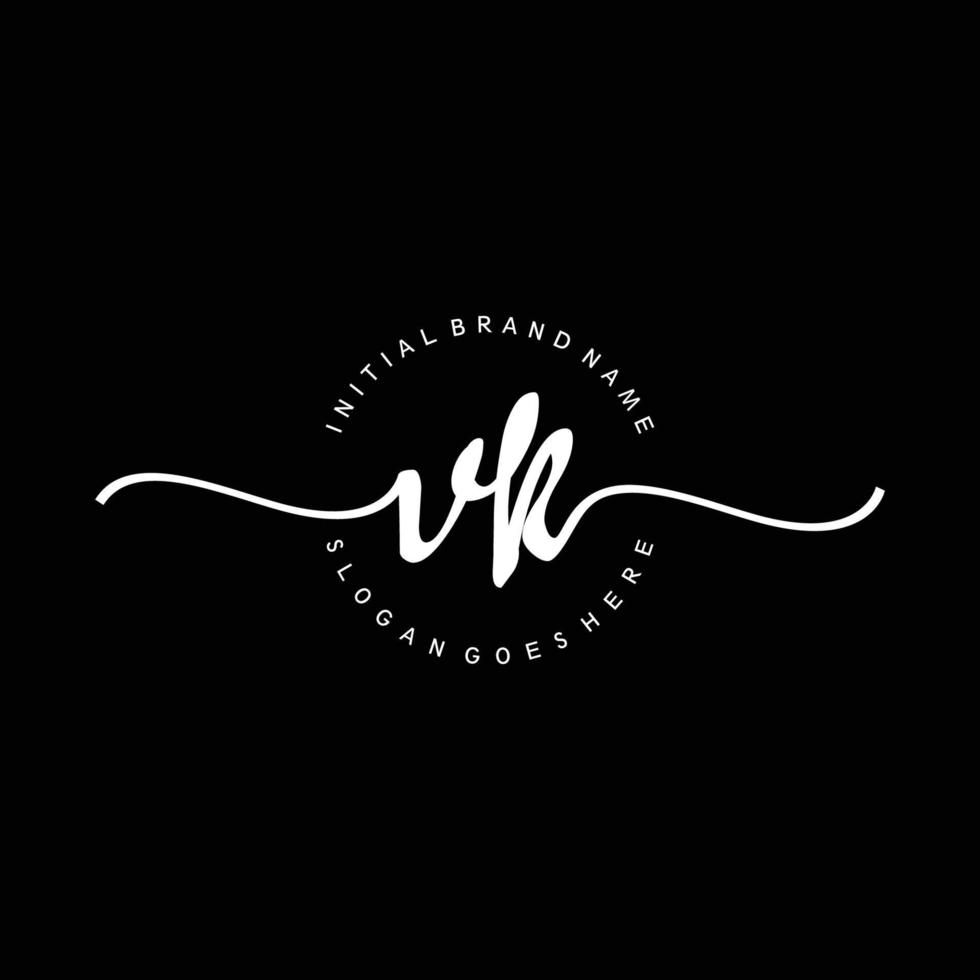Initial VK handwriting logo template vector