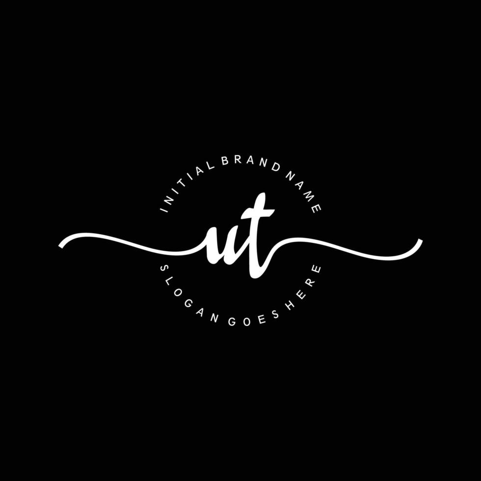 Initial UT handwriting logo template vector