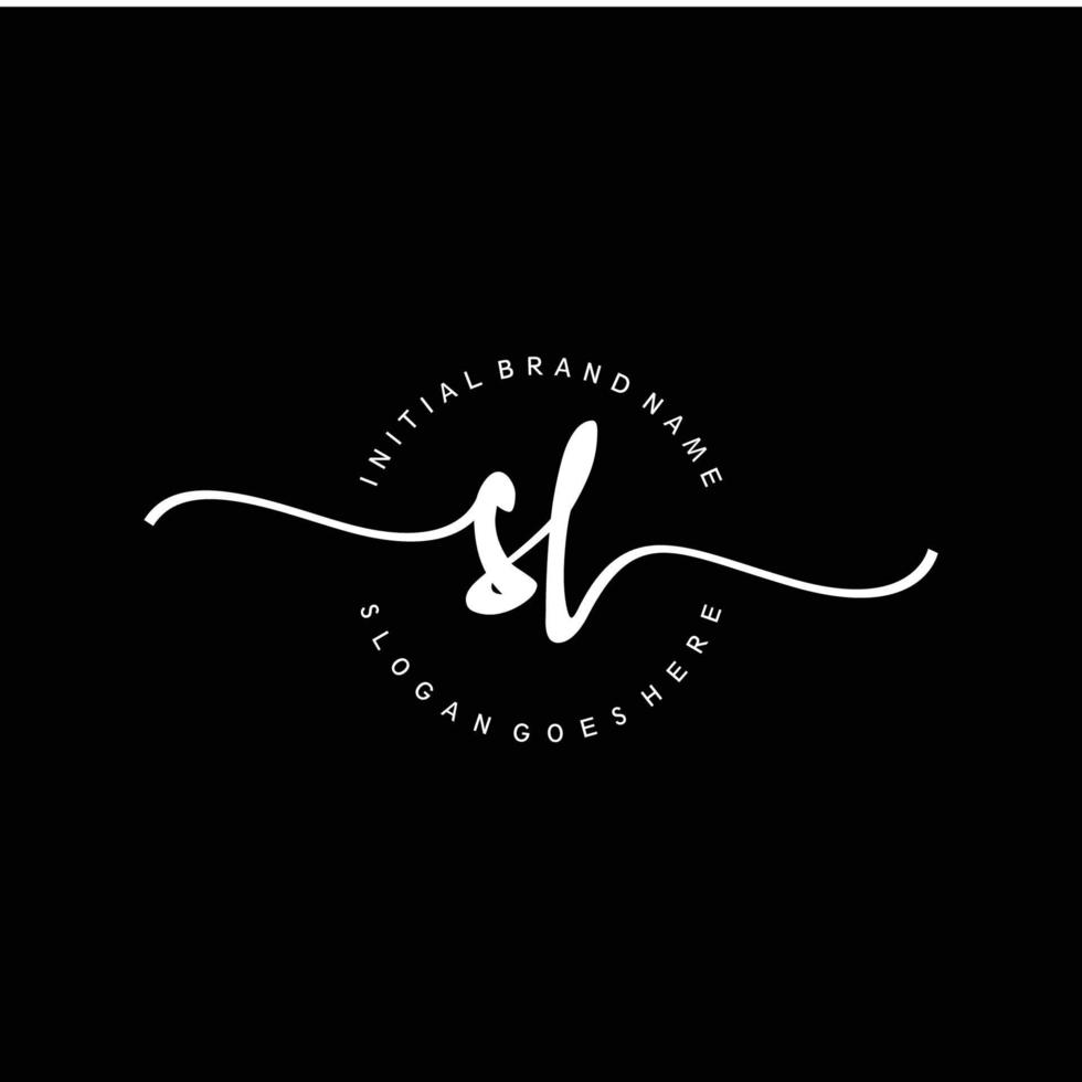 Initial SL handwriting logo template vector
