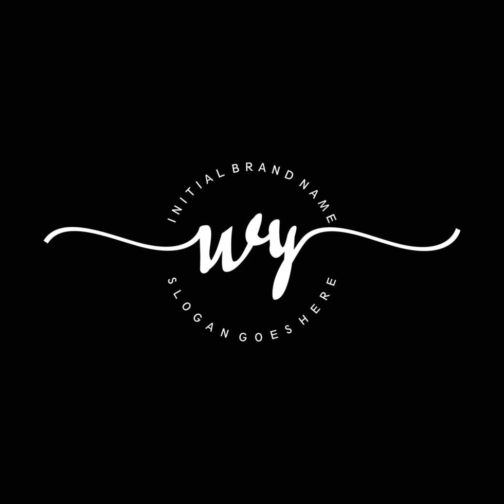 Initial WY handwriting logo template vector