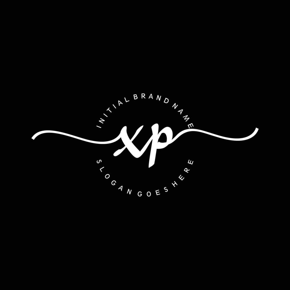 Initial XP handwriting logo template vector