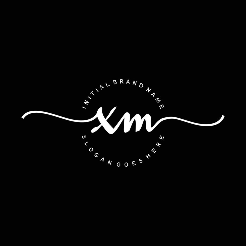 Initial XM handwriting logo template vector