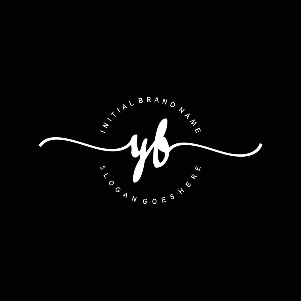 Initial YB handwriting logo template vector