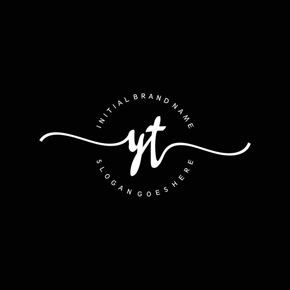 Initial YT handwriting logo template vector