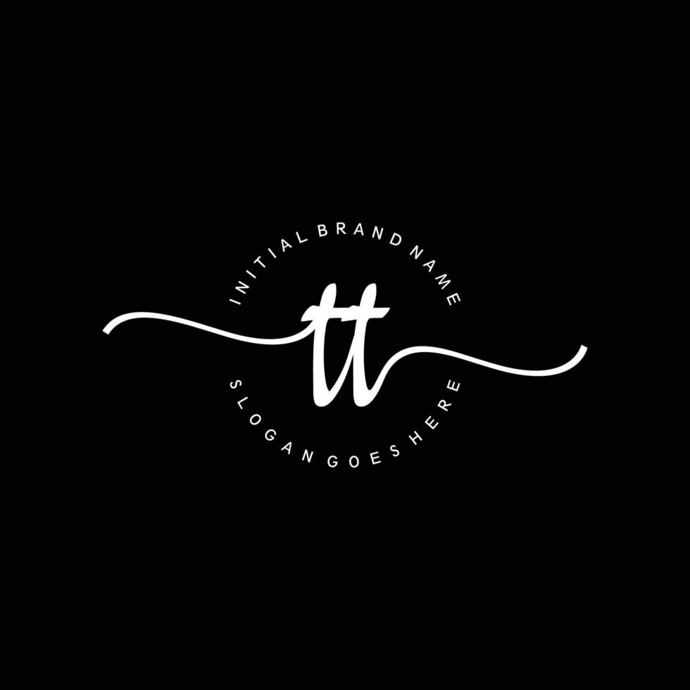 Initial TT handwriting logo template vector