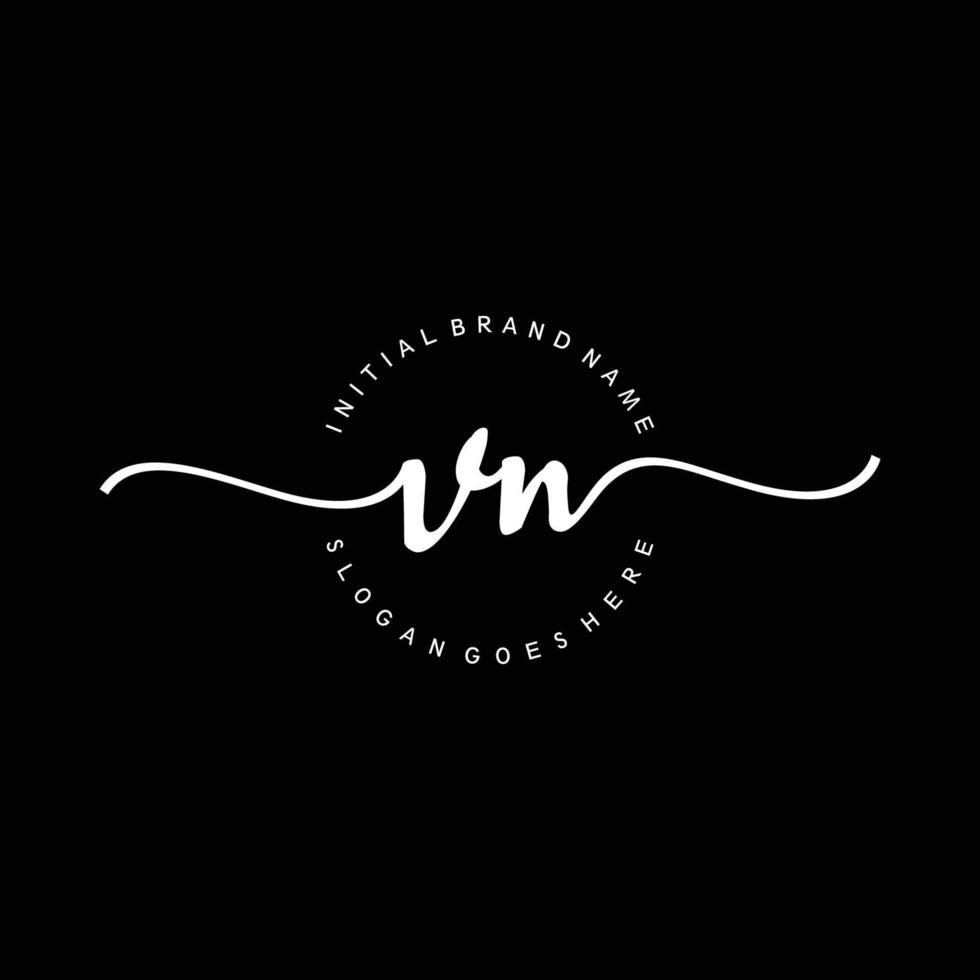 Initial VN handwriting logo template vector