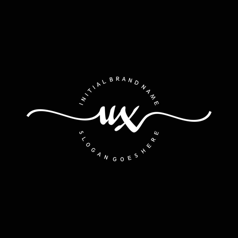 Initial UX handwriting logo template vector