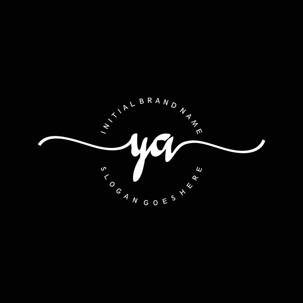 Initial YA handwriting logo template vector