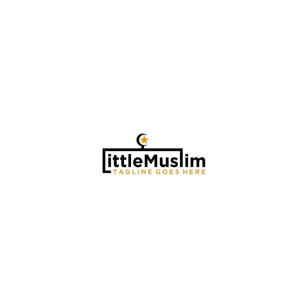 Little Muslim Logo Sign Design vector