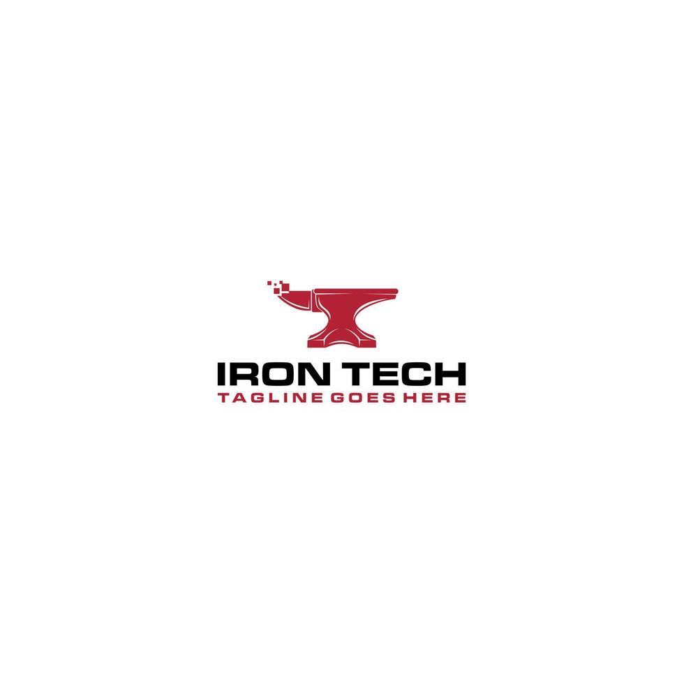 Iron Tech Logo Sign Design vector