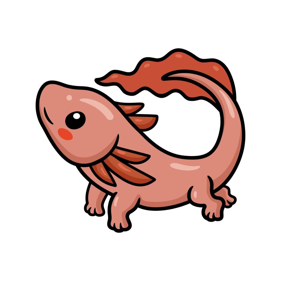 Cute axolotl cartoon vector illustration