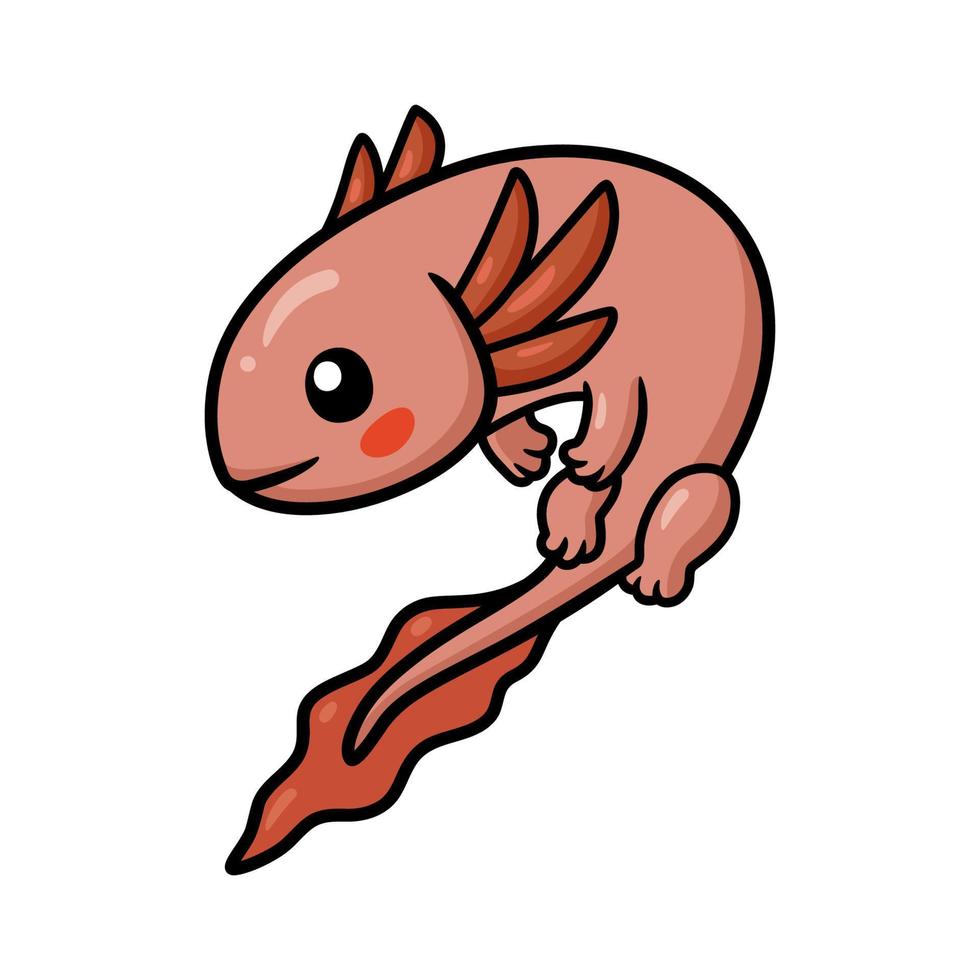 Cute axolotl cartoon vector illustration