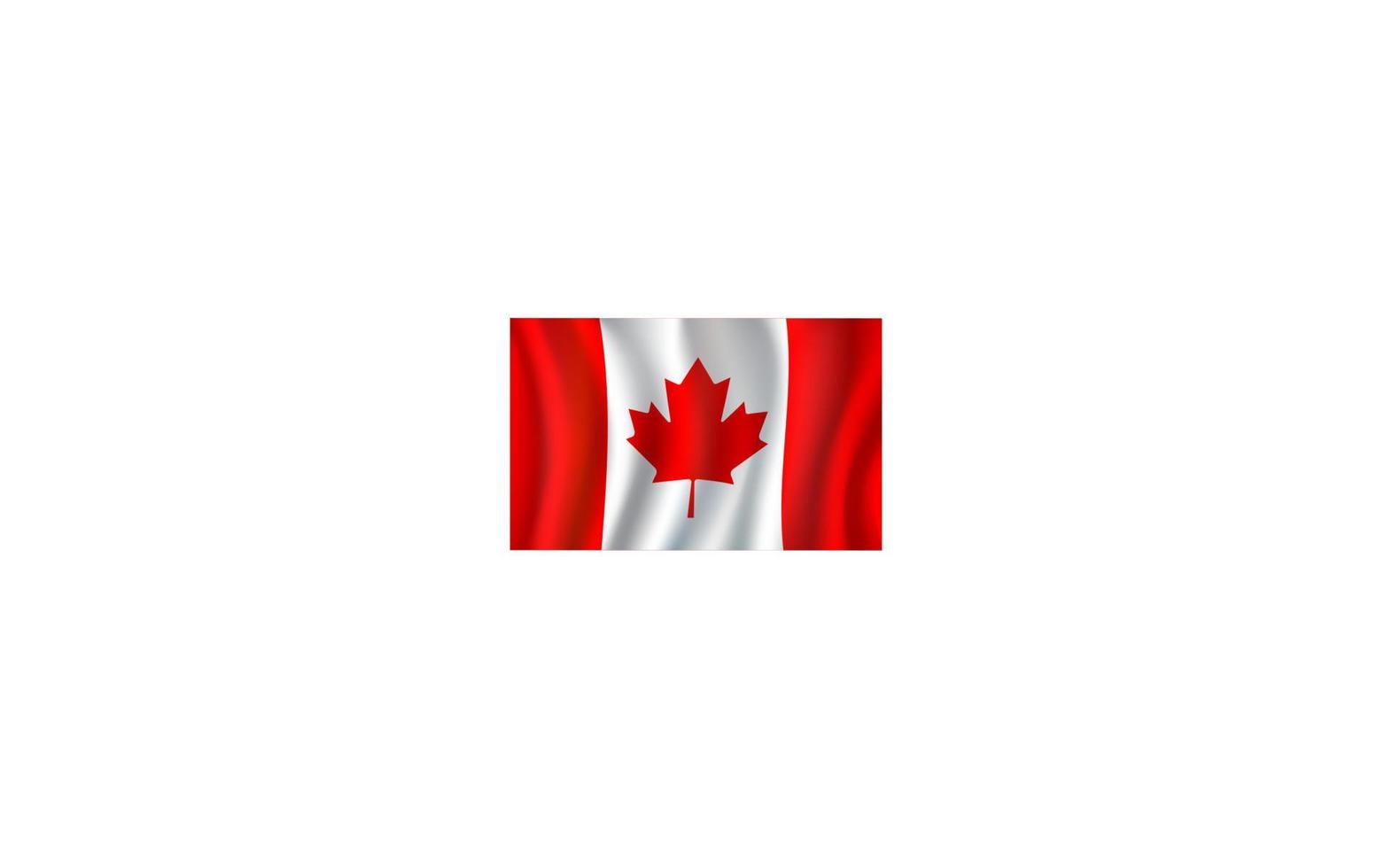 Canadian flag, maple leaf 3d symbol of Canada vector