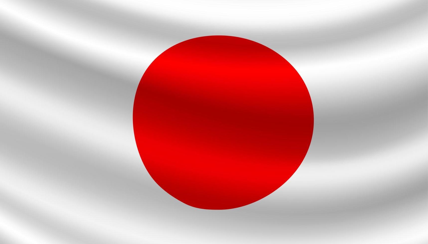Vector flag of Japan. Japanese national symbol