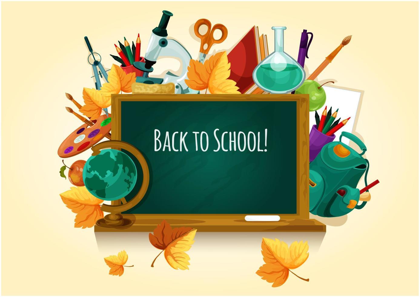 Back to school. Chalked text on blackboard vector